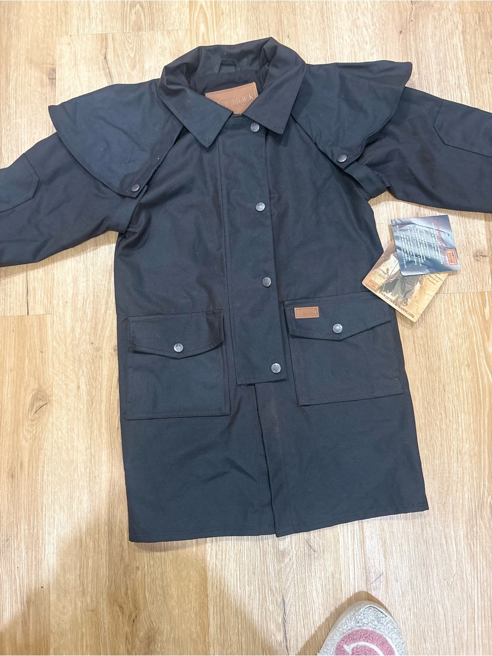 Outback Trading Company Oilskin Oiled Duster Coat Brown Unisex XS NWT